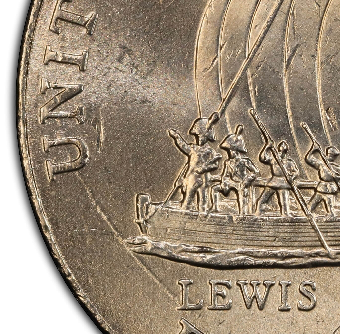 2004-P Keel Boat Nickel PCGS MS63 Reverse Die Gouge —BIG FUNKY